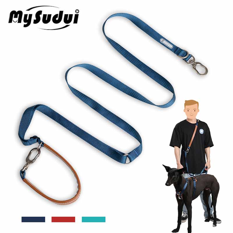Leather Strap Quick Release - Многофункциональный регулируемый поводок для собак Mysudui