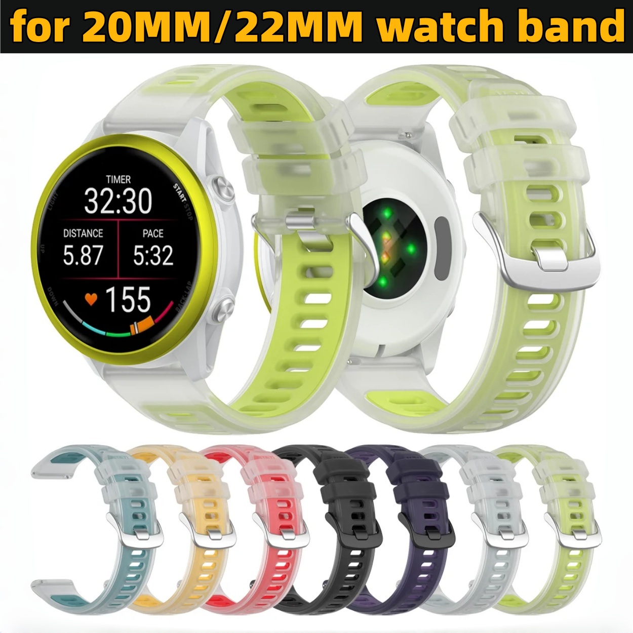 Silicone Watch Band 22Mm - Прозрачный двухцветный силиконовый ремешок 22 мм