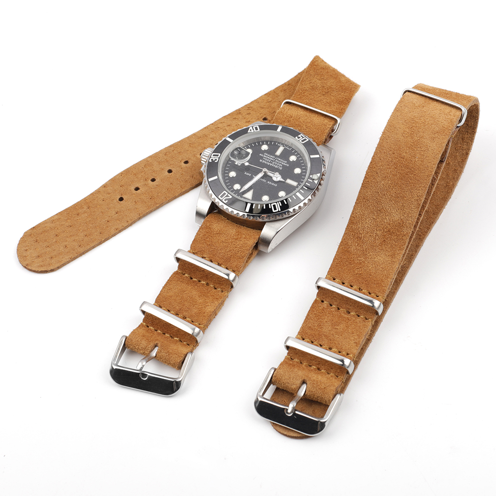 Nato Strap Nylon - Мягкий ретро замшевый ремешок из натуральной