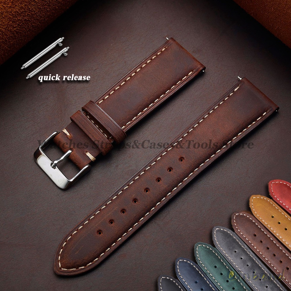 Leather Strap Quick Release - Винтажный ремешок для часов из воловьей