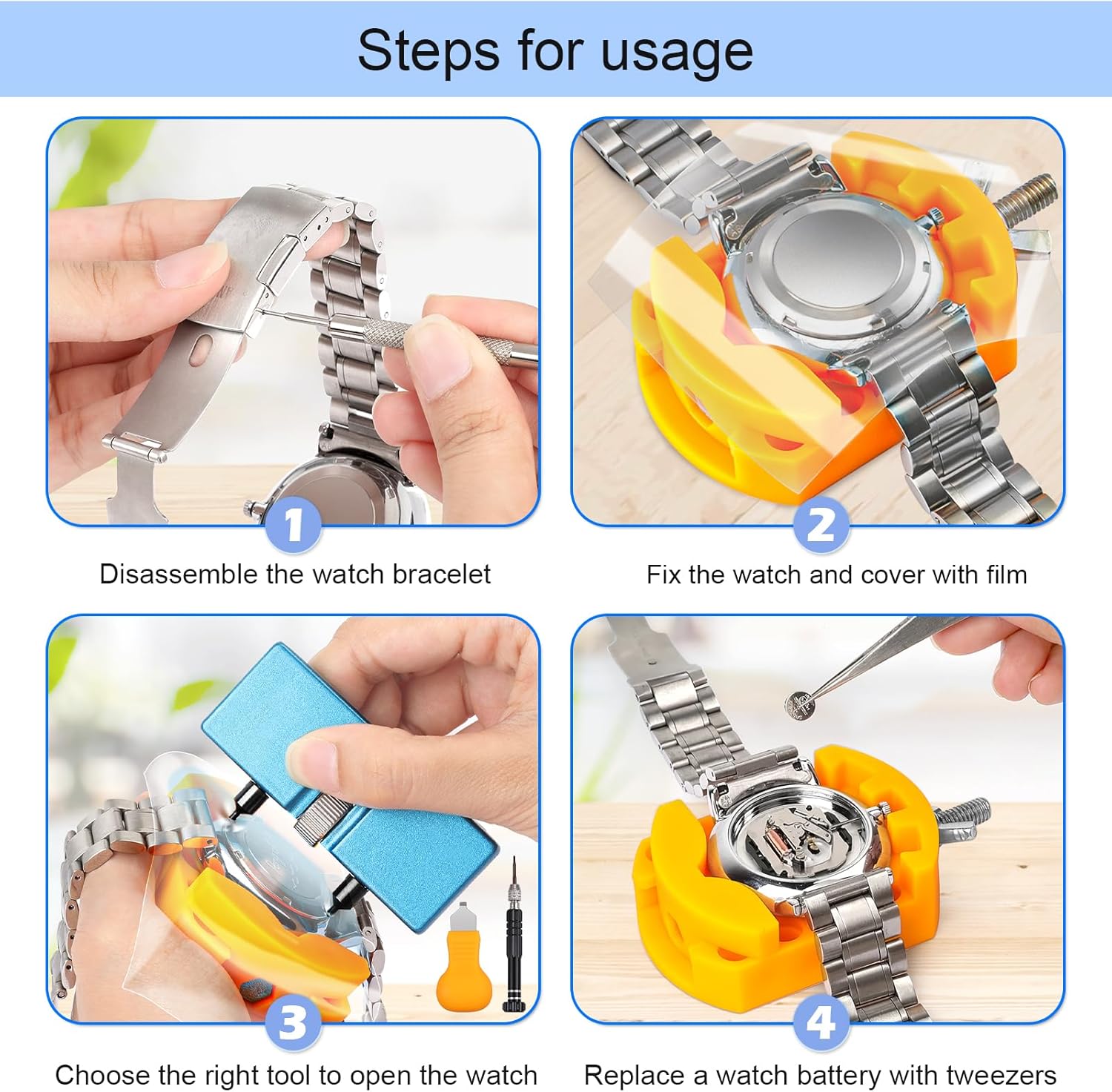 32 шт., набор для замены аккум – обзор и цена Spring Bar Tool Set