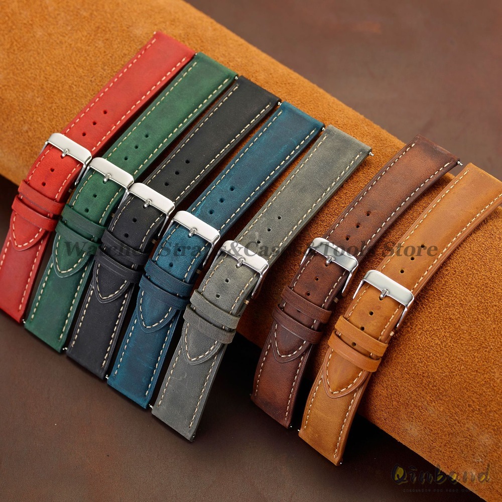 Винтажный ремешок для часов из – обзор и цена Leather Strap Quick Release