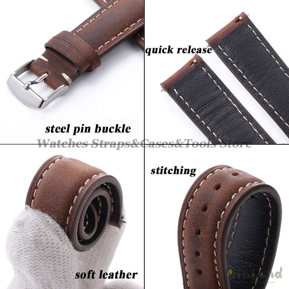 Винтажный ремешок для часов из – обзор и цена Leather Strap Quick Release
